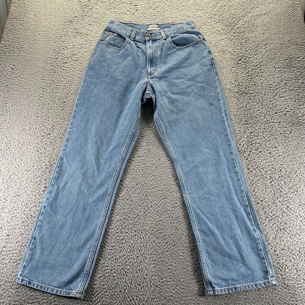 L.L.Bean Jeans Women's 10 Blue Cotton Denim Straight Leg Light Wash‎ Workwear